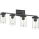 Verlana 4 Light 27.63 inch Matte Black Vanity Light Wall Light